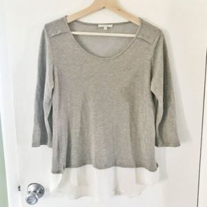 Ava James Womens Long Sleeve Shirt Size S Top Gray